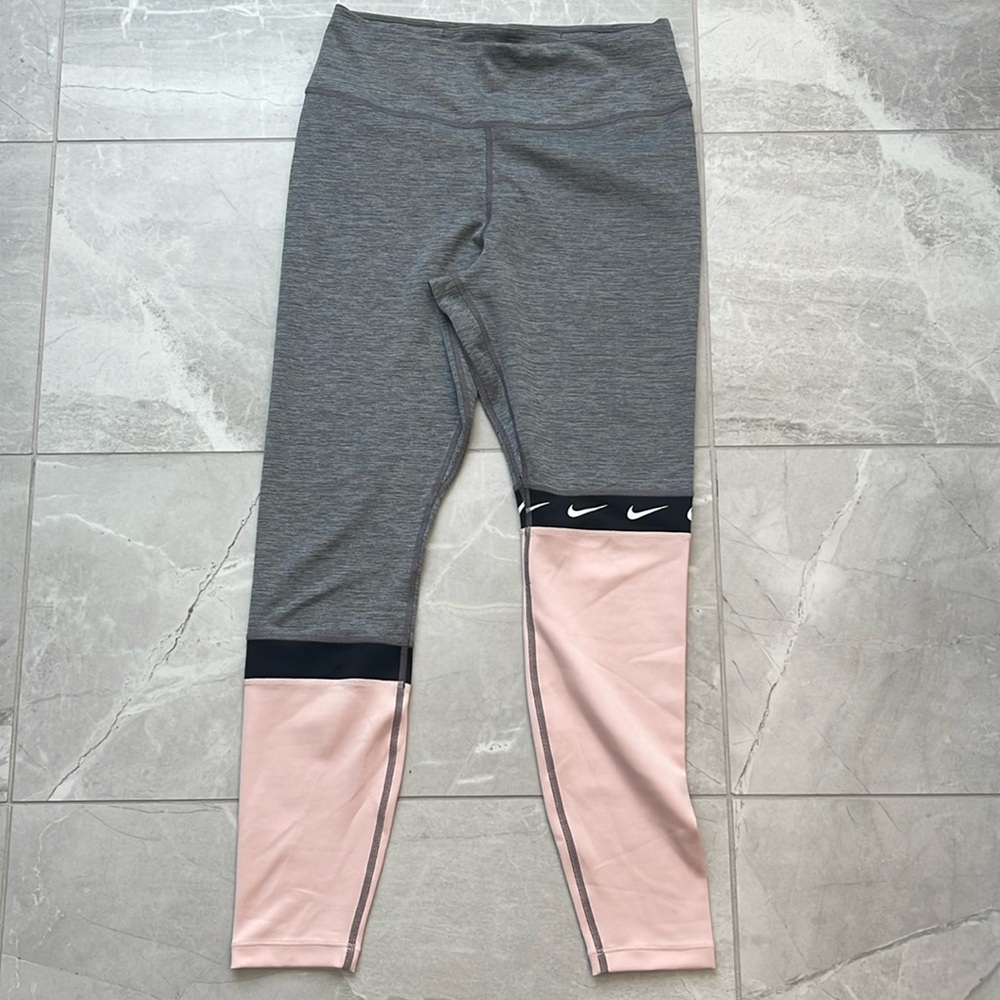 Gray and pink nike work out leggings medium